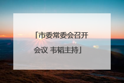 市委常委会召开会议 韦韬主持