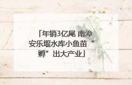 年销3亿尾 南漳安乐堰水库小鱼苗“孵”出大产业