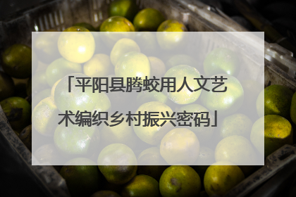 平阳县腾蛟用人文艺术编织乡村振兴密码