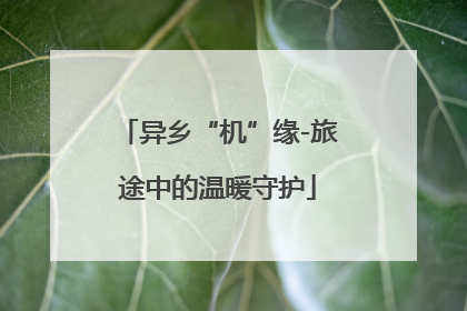 异乡“机”缘-旅途中的温暖守护