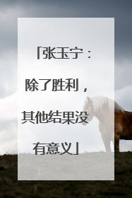 张玉宁：除了胜利，其他结果没有意义