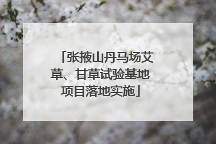 张掖山丹马场艾草、甘草试验基地项目落地实施