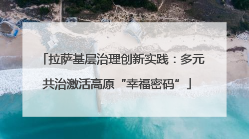 拉萨基层治理创新实践：多元共治激活高原“幸福密码”