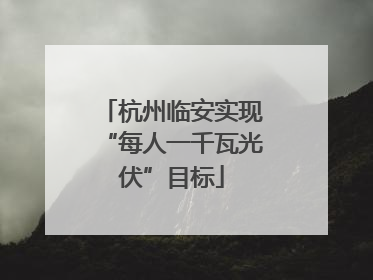 杭州临安实现“每人一千瓦光伏”目标