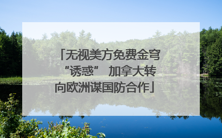 无视美方免费金穹“诱惑” 加拿大转向欧洲谋国防合作