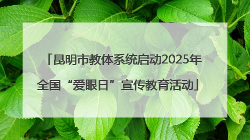 昆明市教体系统启动2025年全国“爱眼日”宣传教育活动