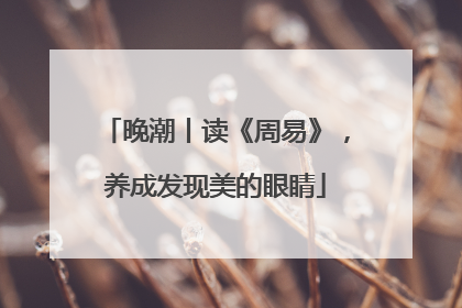 晚潮丨读《周易》，养成发现美的眼睛