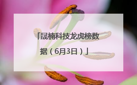 晟楠科技龙虎榜数据（6月3日）