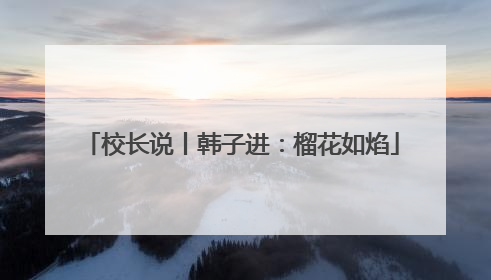 校长说丨韩子进：榴花如焰