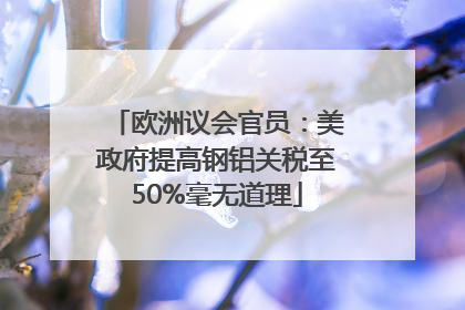 欧洲议会官员：美政府提高钢铝关税至50%毫无道理