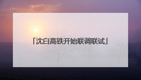 沈白高铁开始联调联试