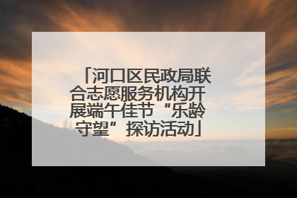 河口区民政局联合志愿服务机构开展端午佳节“乐龄守望”探访活动