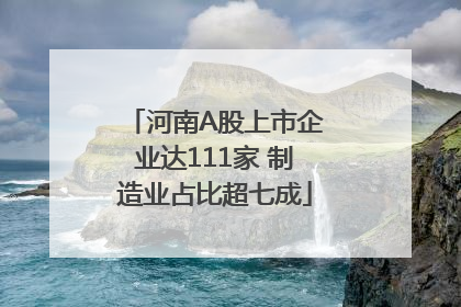 河南A股上市企业达111家 制造业占比超七成