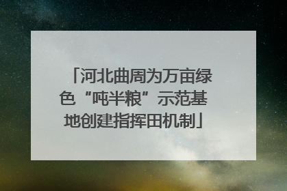 河北曲周为万亩绿色“吨半粮”示范基地创建指挥田机制