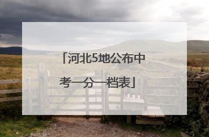 河北5地公布中考一分一档表