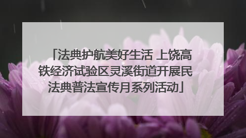 法典护航美好生活 上饶高铁经济试验区灵溪街道开展民法典普法宣传月系列活动