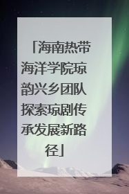 海南热带海洋学院琼韵兴乡团队探索琼剧传承发展新路径