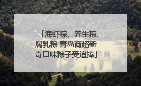 海虾粽、养生粽、腐乳粽 青岛商超新奇口味粽子受追捧