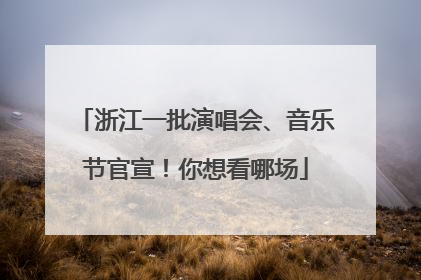 浙江一批演唱会、音乐节官宣！你想看哪场