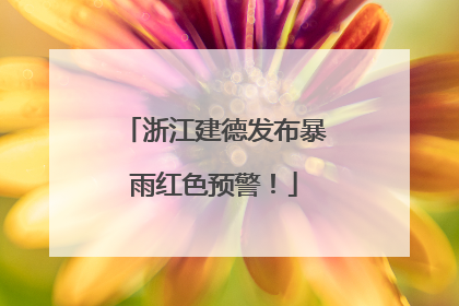 浙江建德发布暴雨红色预警！