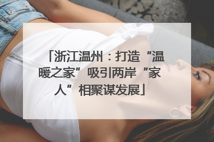 浙江温州：打造“温暖之家”吸引两岸“家人”相聚谋发展