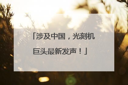 涉及中国，光刻机巨头最新发声！