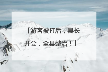 游客被打后，县长开会，全县整治！