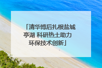 清华博后扎根盐城亭湖 科研热土助力环保技术创新