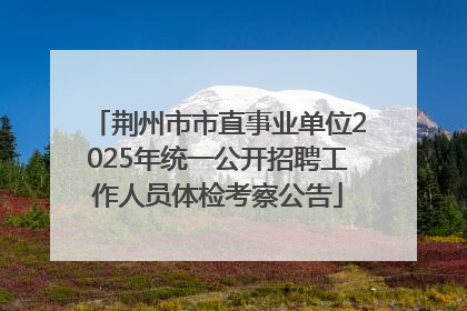 荆州市市直事业单位2025年统一公开招聘工作人员体检考察公告