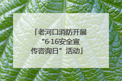 老河口消防开展“6·16安全宣传咨询日”活动
