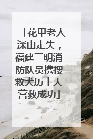 花甲老人深山走失，福建三明消防队员携搜救犬历十天营救成功