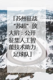 苏州征战“苏超”放大招：公开征集人工智能技术助力足球队
