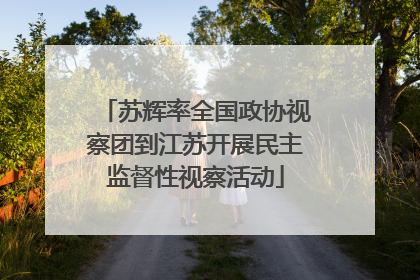 苏辉率全国政协视察团到江苏开展民主监督性视察活动