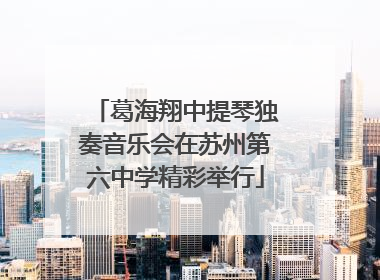 葛海翔中提琴独奏音乐会在苏州第六中学精彩举行
