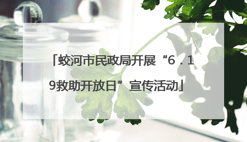 蛟河市民政局开展“6．19救助开放日”宣传活动