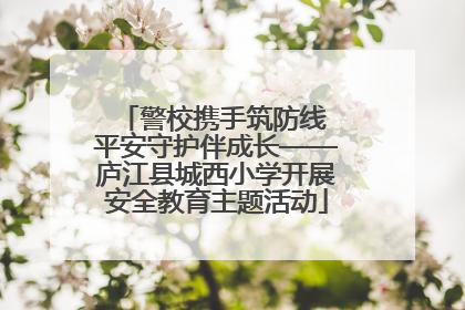 警校携手筑防线 平安守护伴成长——庐江县城西小学开展安全教育主题活动