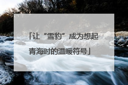 让“雪豹”成为想起青海时的温暖符号