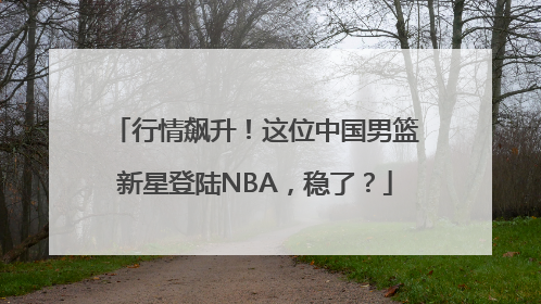 行情飙升！这位中国男篮新星登陆NBA，稳了？