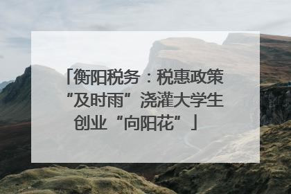 衡阳税务：税惠政策“及时雨”浇灌大学生创业“向阳花”