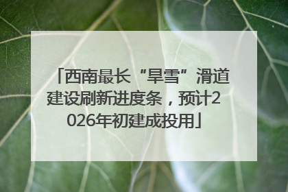 西南最长“旱雪”滑道建设刷新进度条，预计2026年初建成投用