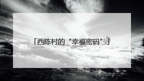 西陈村的“幸福密码”
