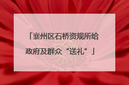 襄州区石桥资规所给政府及群众“送礼”