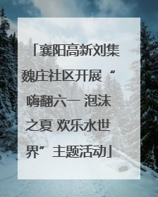 襄阳高新刘集魏庄社区开展“嗨翻六一 泡沫之夏 欢乐水世界”主题活动