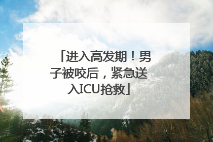进入高发期！男子被咬后，紧急送入ICU抢救