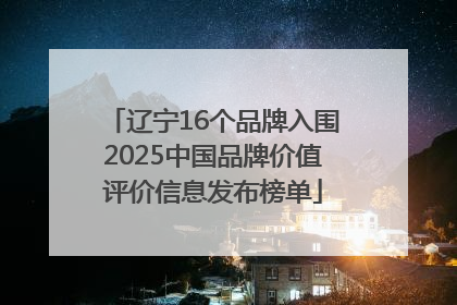 辽宁16个品牌入围2025中国品牌价值评价信息发布榜单
