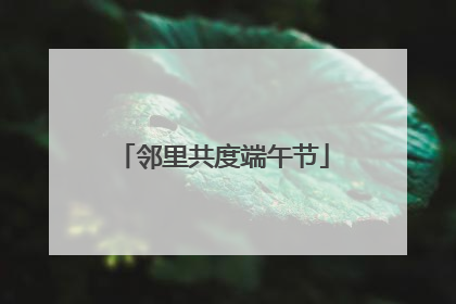 邻里共度端午节