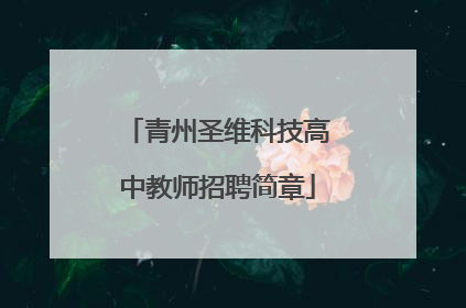 青州圣维科技高中教师招聘简章