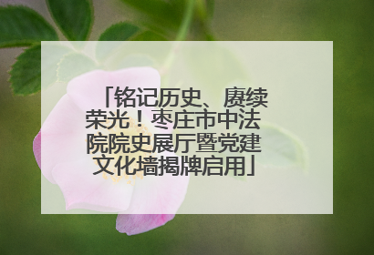 铭记历史、赓续荣光！枣庄市中法院院史展厅暨党建文化墙揭牌启用