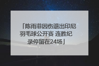 陈雨菲因伤退出印尼羽毛球公开赛 连胜纪录停留在24场