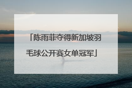 陈雨菲夺得新加坡羽毛球公开赛女单冠军